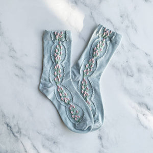 Women's Antique Tulip Flower Socks