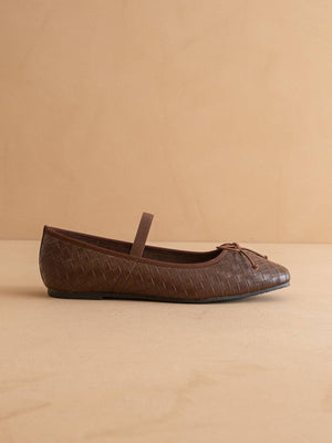 The Logan Coffee Woven Ballet Flat
