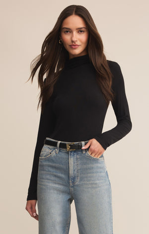 Z SUPPLY Lira Black Long Sleeve Top