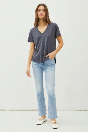 V-Neck Charcoal Tee