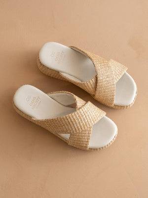 The Fresno Natural Raffia Platform Summer Sandal