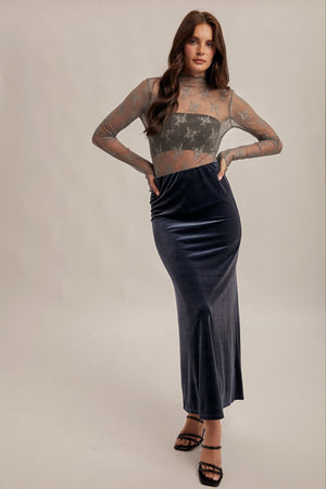 Lexi Velvet Maxi Skirt