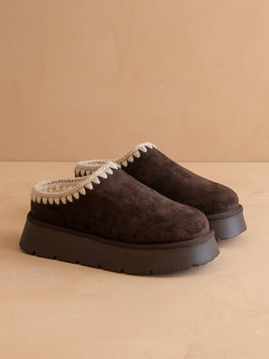 The Brandi Coffee Platform Slipper in Coffee