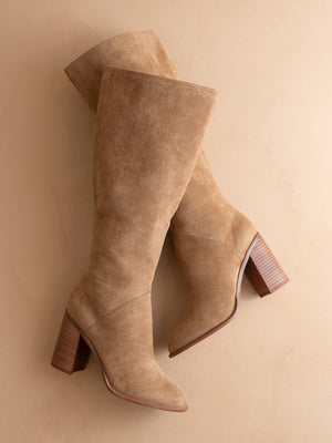 The Shiloh Knee Boot in Latte