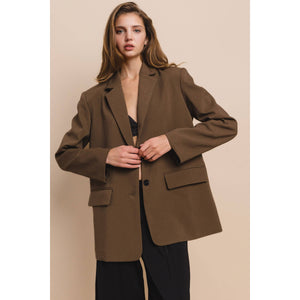 Relaxed Fit Blazer in Brown