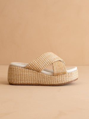 The Fresno Natural Raffia Platform Summer Sandal
