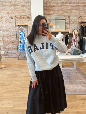PILAR Grey Mockneck Sweatshirt