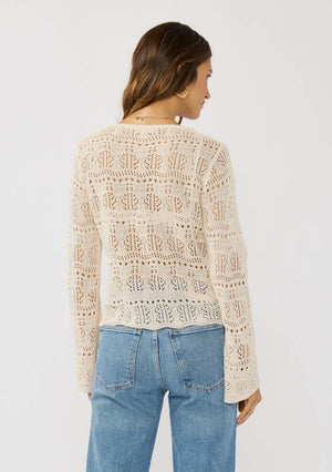 V-Neck Crochet Knit Top