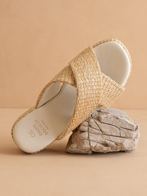 The Fresno Natural Raffia Platform Summer Sandal