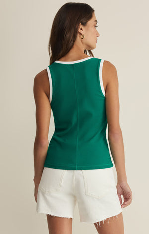 Z Supply Sirena Colorblocked Ribbed Tank in Rainforest