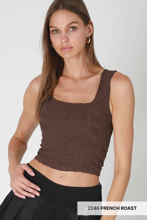 NIKIBIKI Double Lace Square Crop Top