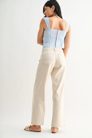 Almond Twill Straight Leg Trouser Pant