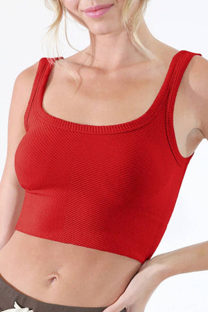 NIKIBIKI Chevron Ribbed Crop Top - 10 Colors