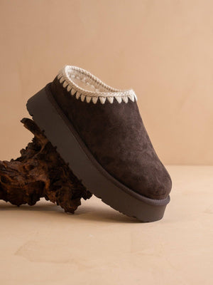 The Brandi Coffee Platform Slipper in Coffee