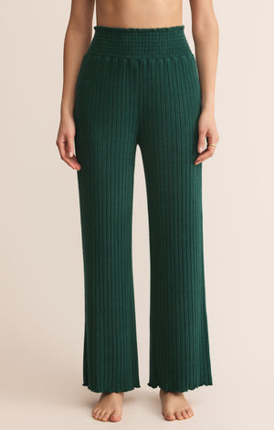 Z SUPPLY Dawn Smocked Rib Pant in Mistletoe