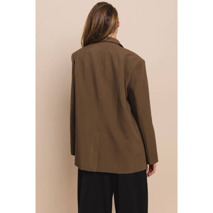 Relaxed Fit Blazer in Brown