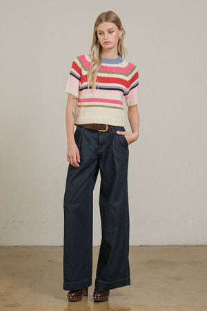 Chunky Knit Short Sleeve Sweater