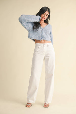 Just Black Denim Relaxed Straight White Jeans