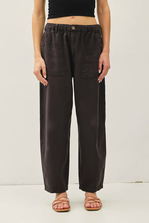Tencel Linen Blend Barrel Tapered Pants