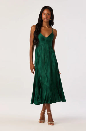 ASTR The Label Maeve Dress in Hunter Green