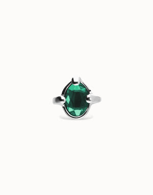 Uno De 50 Ser Deslumbrante Green Silver Ring