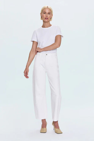 Pistola Beau Seamed Crescent Leg in Paper White