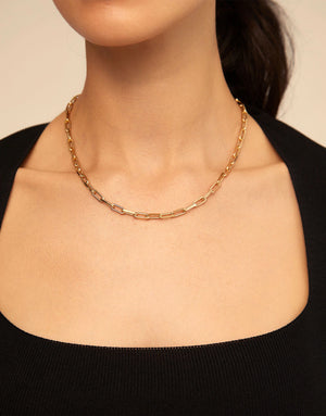 UNODE50 Short Link Gold Chain Necklace