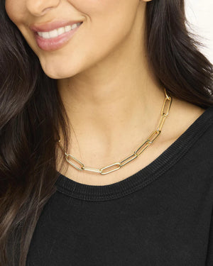 Melinda Maria Carrie Chain Link Gold Necklace