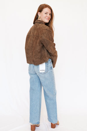 Blank NYC Suede Crop Jacket in Brown