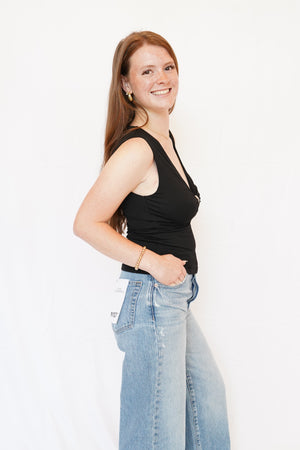 ELODIE Shiloh Black Metal Top