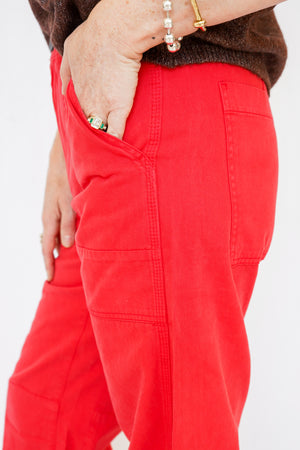 Pistola Tori Barrel Pants in Negroni Red