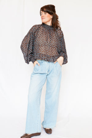 Just Black Denim Pleated Trouser Jeans Lightwash