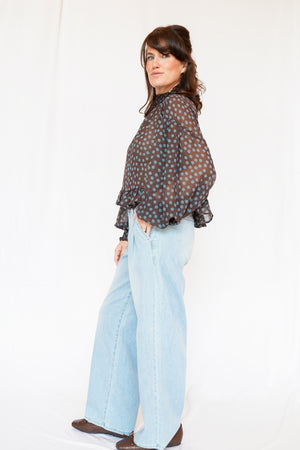 Just Black Denim Pleated Trouser Jeans Lightwash