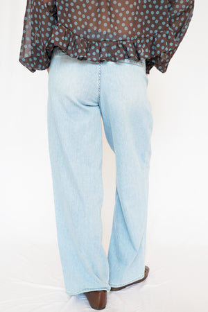 Just Black Denim Pleated Trouser Jeans Lightwash