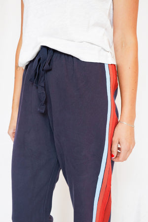 Miley Stripe Detail Joggers in Navy