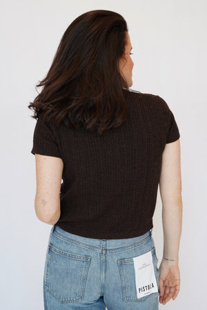 Good American The Micro Cable Polo in Brown