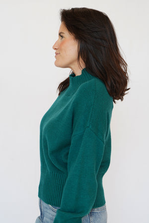 Ellie Mock Neck Sweater in Pine