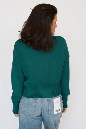 Ellie Mock Neck Sweater in Pine
