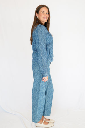 Delaney Pants In Medium Wash Paisley