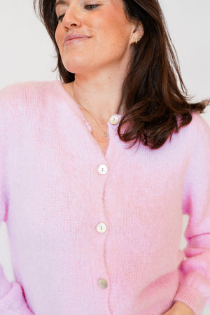 American Dreams Susan Alpaca Cardigan in Pink