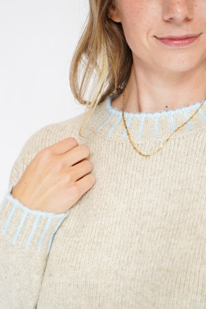 Oversized Stitching Oatmeal Sweater