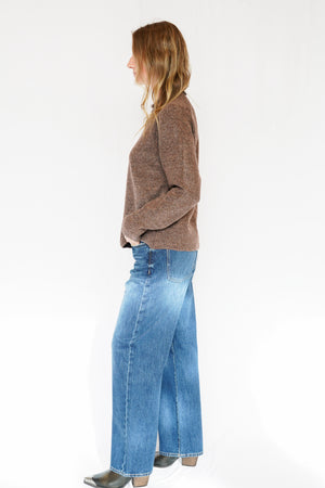 Alex Classic Wool Blend Sweater in Brown