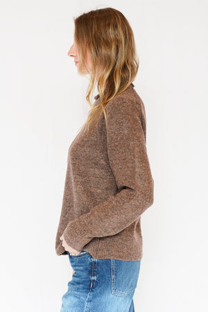 Alex Classic Wool Blend Sweater in Brown