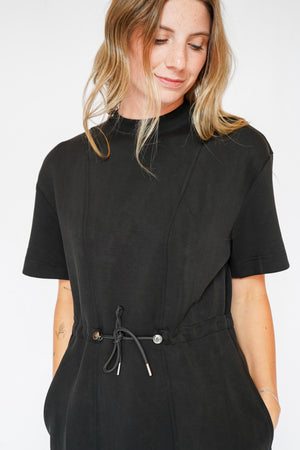 Scuba Cinched Dress in Black