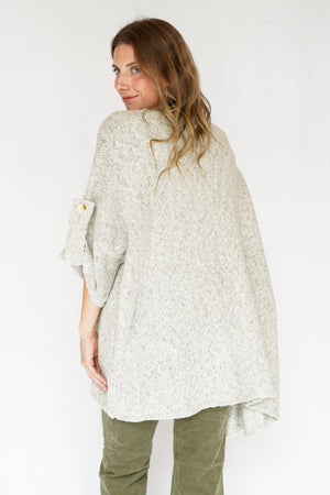 Kenzie Knit Folded Quarter Sleeve Open Front Cardigan