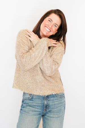 Bella Dahl Slouchy Sweater in Gold Shimmer