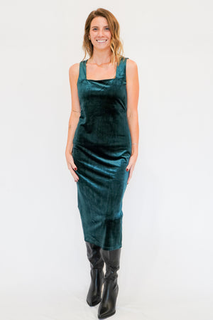 dRA Milos Velvet Dress in Green