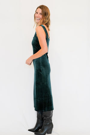 dRA Milos Velvet Dress in Green
