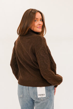 Katy Layered Sweater in Brown