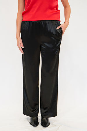 Mickey Satin Pants in Black